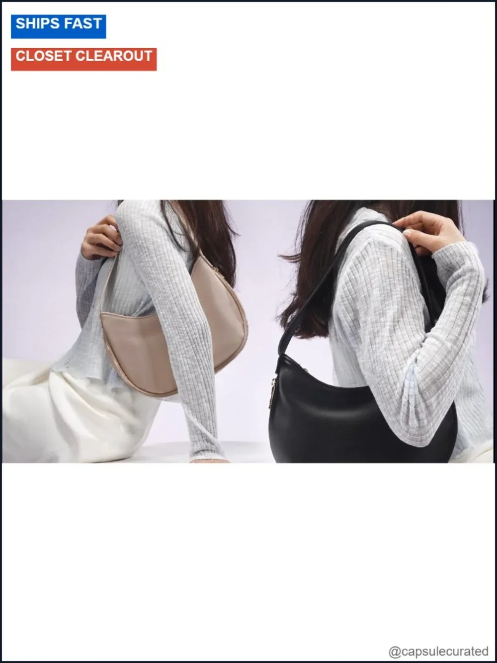 Faux Fur Hobo Bag with Zipper Pocket Shoulder Purse